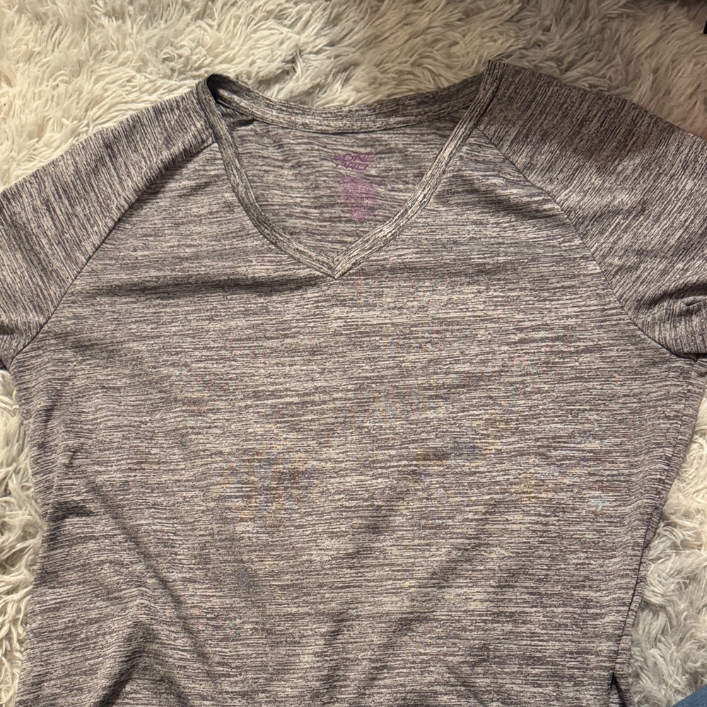 Heather Gray V-Neck Women's Top